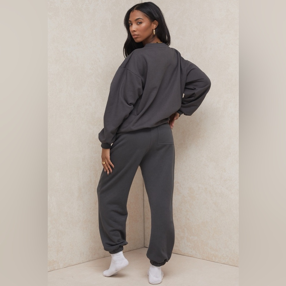 House of CB Charcoal Fleece Back Jogging Trousers - Picture 3 of 8